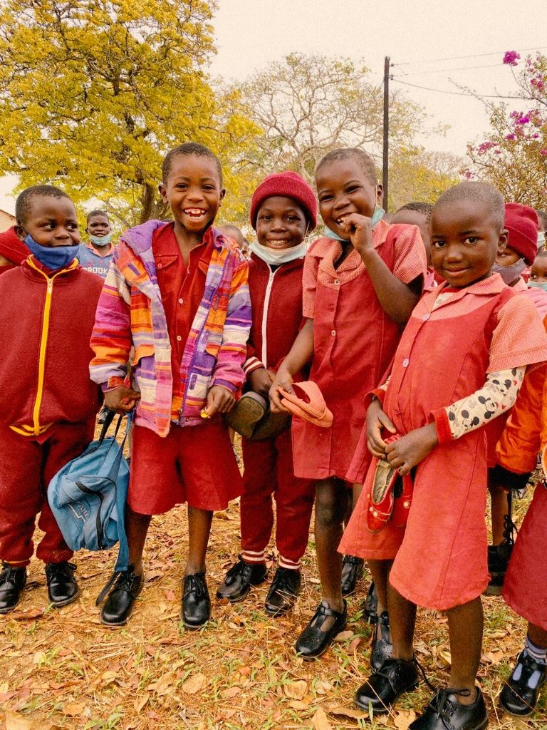 Close-up of smiling schoolchildren